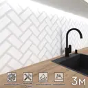Стеновая панель глянцевая Фартукофф Плитка шеврон 300x60x0.15 см ПВХ цвет разноцветный