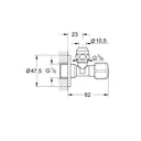 Вентиль для смесителя угловой Grohe 1/2"x3/8" металл хром