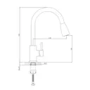 Смеситель для кухни Kevon KV81411-2 поворотный излив 18.5 см цвет сталь