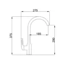 Смеситель для кухни Kevon KV75022-3 поворотный излив 29 см цвет матовая сталь