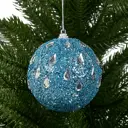 Елочное украшение Шар с бисером Christmas ø7.8 см цвет синий