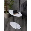 Журнальный столик овальный Callisto mobili М037.1А70 27x54x55 см Светлый мрамор