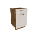 Напольный шкаф 50x81.60x47.80 см с 1 ящиком фасад белый дуб ЛДСП каркас дуб вотан ЛДСП Сурская Мебель