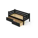 Тахта односпальная Solarius реечное основание с 2 выкатными ящиками 90x63x180 см сосна цвет антрацит