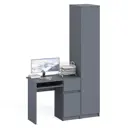 Стол Свк МС-1П+МШ400.1-ГФ 130x210x50 см ЛДСП цвет графит
