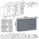 Офисный стол с полкой Свк МС-1Л+МК1600.1-ГФ 250x94x50 см ЛДСП цвет графит
