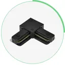 Коннектор Hesby lighting Hsbl_0005 угловой жесткий для соединения трековых шинопроводов однофазный цвет черный