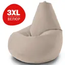 Кресло-мешок Bean joy XXXl 95x130x95 см велюр цвет бежевый