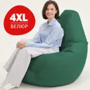 Кресло-мешок Bean joy XXXXl 100x140x100 см велюр цвет зеленый