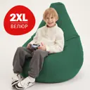 Кресло-мешок Bean joy XXl 85x125x85 см велюр цвет зеленый