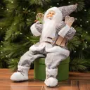 Фигура декоративная Санта в сером 45см