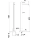Смеситель для раковины Paffoni Light 00253702 однорычажный высокий цвет черный матовый