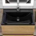 Раковина для ванной Uperwood Self 60 см полувстраиваемая прямоугольная, черная глянцевая