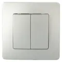 Переключатель встраиваемый Systeme Electric Blanca 2 клавиши цвет алюминий