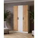 Шкаф распашной Микон 120x210x51 см ЛДСП цвет белый/коричневый
