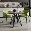Кухонный стол круглый Трия Тип 2 90x90 см ДСП цвет черный/ателье темное