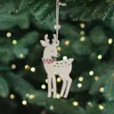 Елочная игрушка Олень 12x6 цвет бежевый