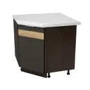 Напольный шкаф угловой Тайга без столешницы левый 89x81.60x89.20 см фасад темно-серый МДФ каркас коричневый ЛДСП Kameol