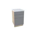 Напольный шкаф Горный ледник с ящиками 50x81.60x47.80 см фасад темно-серый МДФ каркас дуб вотан ЛДСП Kameol УТ000509579