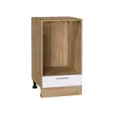 Шкаф для духовки Василиса 45x81.60x47.80 см фасад белый МДФ каркас дуб вотан ЛДСП Kameol