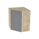 Угловой навесной шкаф Горный ледник 59.20x71.60x59.20 см фасад темно-серый МДФ каркас дуб вотан ЛДСП Kameol