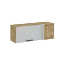 Угловой навесной шкаф Горный ледник 100x35.80x35 см фасад серый МДФ каркас дуб вотан ЛДСП Kameol