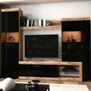 Шкаф для телевизора Нонтон 280.50x200x40 см ЛДСП цвет черный/дуб делано