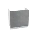Шкаф под мойку Азазель 80x81.60x47.40 см фасад бетон ЛДСП каркас белый ЛДСП Kameol