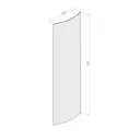 Стекло для душевой ширмы Domani-Spa Simple 1/4 круга низкий поддон прозрачное 90x90 см