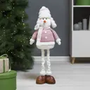 Декоративная фигура Снеговик 50x24 см розовый