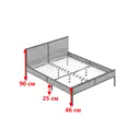Кровать Solarius Kr140loft-gol-black-orto 145 x 90 x 206 см сосна цвет голубой