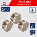 Заглушка СТМ CRCM0034 3/4" НР латунь 3 шт