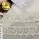 Кружево гипюр Kruzhevo арт.TR.SUN.08 шир.50мм цв.02 молочный уп.9м