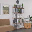 Стеллаж Letta 90x175.8x29 см цвет дуб Вотан/черный металл нагрузка на полку до 10 кг