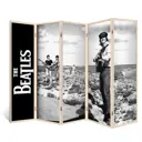 Ширма перегородка для комнаты деревянная "The Beatles" двухсторонняя с картинкой (живопись) 5 створок кремовый дуб 176x230 см 18 кг