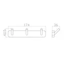 Вешалка Wonzon & woghand 17.4x4.05x3.6 см 3 крючка цвет хром