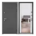 Входная дверь Mastino Village Optimal 205x96см правый цвет роял дуб белый/графит букле с зеркалом