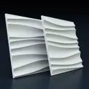 Стеновая гипсовая панель 3D Weissenberg Волна двойная острая белый 500x500мм 0.5м² 2шт