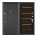 Входная дверь Torex Flat правый 205x95см цвет черный шелк/wood dark brown
