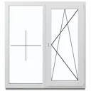 Пластиковое окно ПВХ Deceuninck двустворчатое правый 700x900мм (ВхШ) двухкамерный стеклопакет белый (с двух сторон)