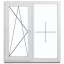 Пластиковое окно ПВХ Deceuninck двустворчатое левый 800x1000мм (ВхШ) двухкамерный стеклопакет белый (с двух сторон)