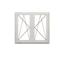 Пластиковое окно ПВХ Deceuninck двустворчатое 1300x1000мм (ВхШ) двухкамерный стеклопакет белый