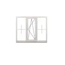 Пластиковое окно ПВХ Deceuninck трехстворчатое 1400x1500мм (ВхШ) двухкамерный стеклопакет белый
