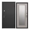 Входная дверь Torex Flat 210x95см правый цвет шамбори/черный шелк с зеркалом