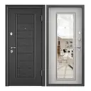 Входная дверь Torex Flat-M 1 205x86см правый цвет бьянко/черный шелк с зеркалом