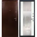 Входная дверь Lex Цезарь 205x88см правый цвет шагрень белая 61.1/антик медь с зеркалом