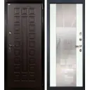 Входная дверь Lex Гладиатор 205x88см правый цвет шагрень белая 61.1/венге с зеркалом