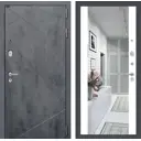 Входная дверь Labirintdoors Лофт 205x96см правый цвет белый софт/бетон темный с зеркалом ФЛЗ-1