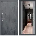 Входная дверь Labirintdoors Лофт 205x96см правый цвет бетон светлый/бетон темный с зеркалом ФЛЗ-1