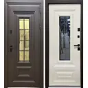 Входная дверь Lex Конкорд 205x88см правый шагрень белая/муар коричневый